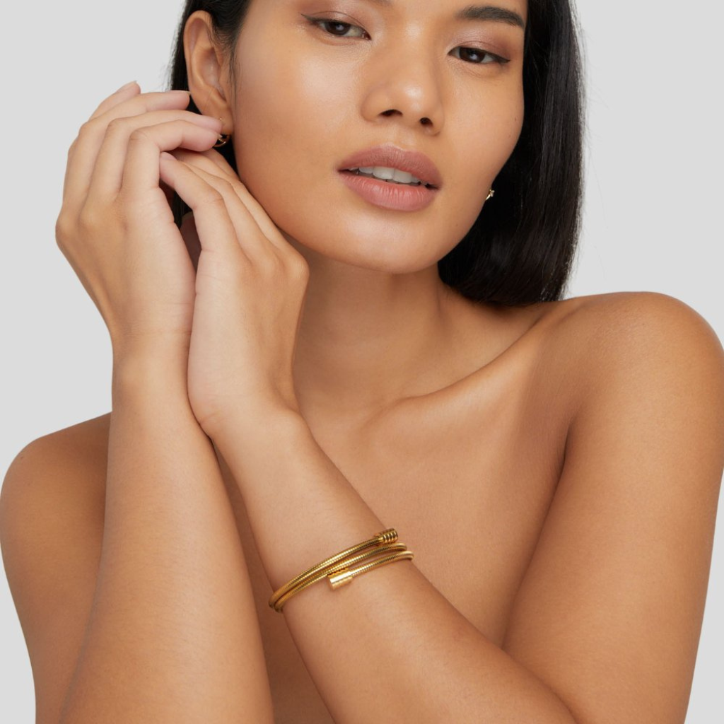 Gold Twisted Bangle Bracelet