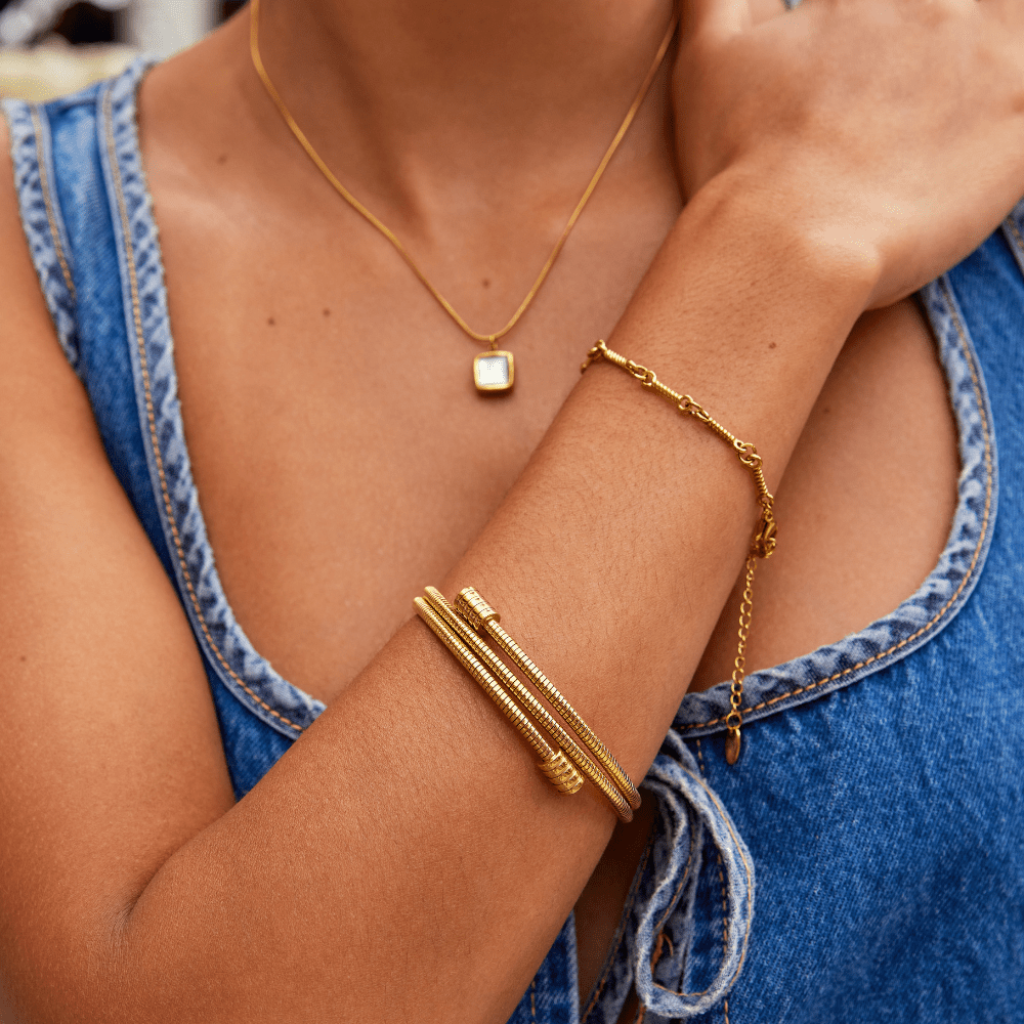 Gold Twisted Bangle Bracelet