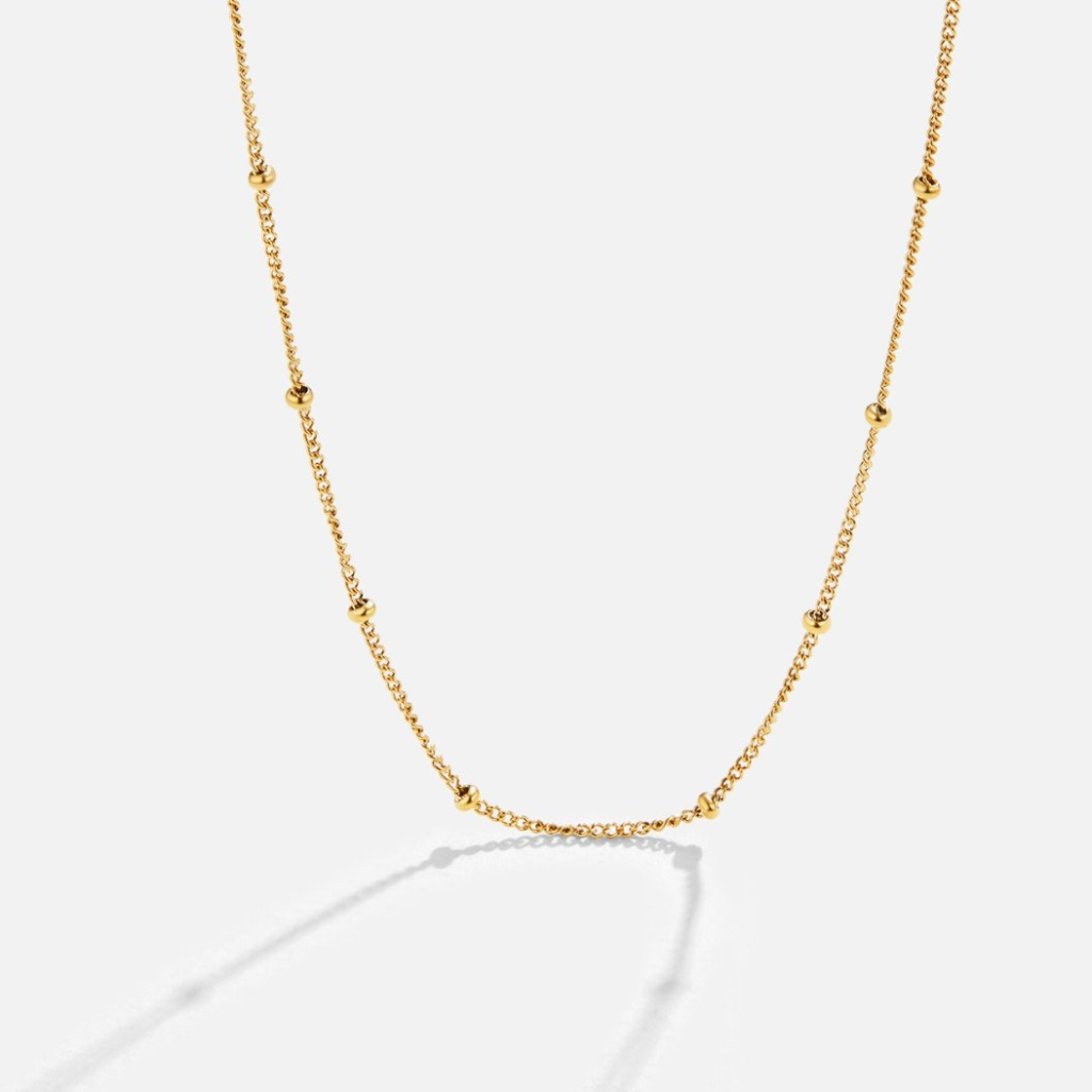 Beaded Chain Necklace with Fine Ball Details
