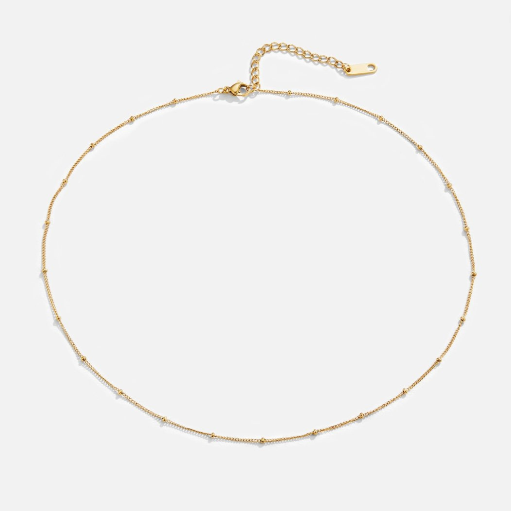 Beaded Chain Necklace with Fine Ball Details