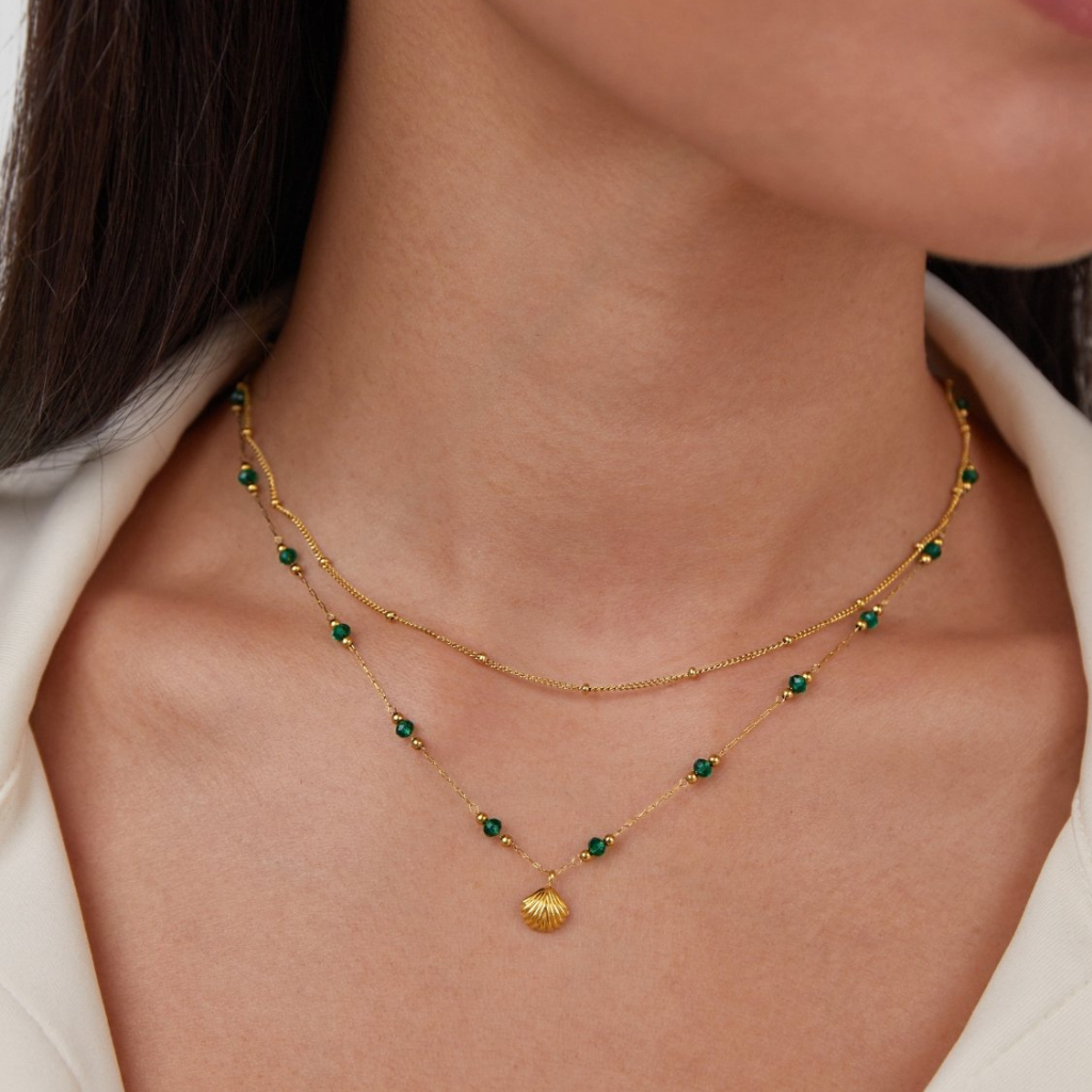 Beaded Chain Necklace with Fine Ball Details