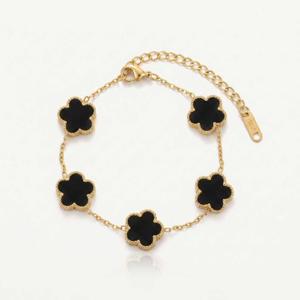 Clover Charm Bracelet with Double Sided Design
