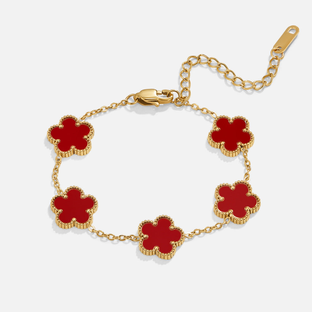 Clover Charm Bracelet with Double Sided Design