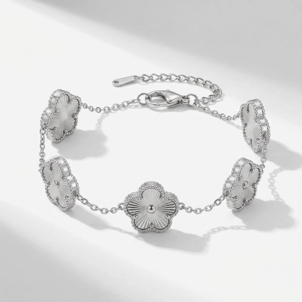 Clover Charm Bracelet with Double Sided Design