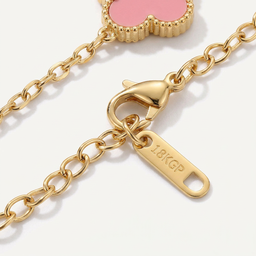 Clover Charm Bracelet with Double Sided Design