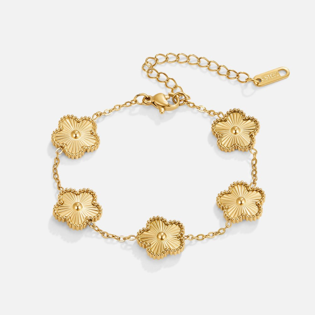 Clover Charm Bracelet with Double Sided Design
