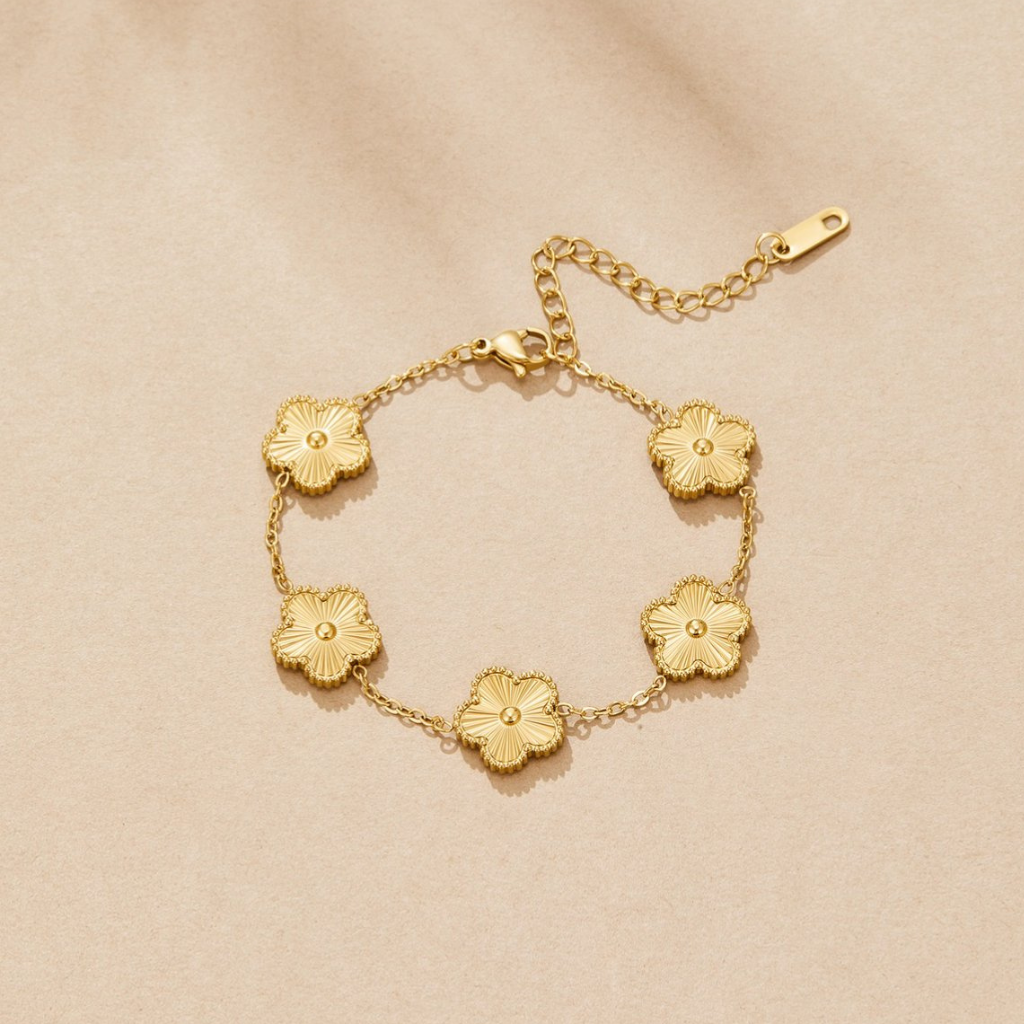 Clover Charm Bracelet with Double Sided Design