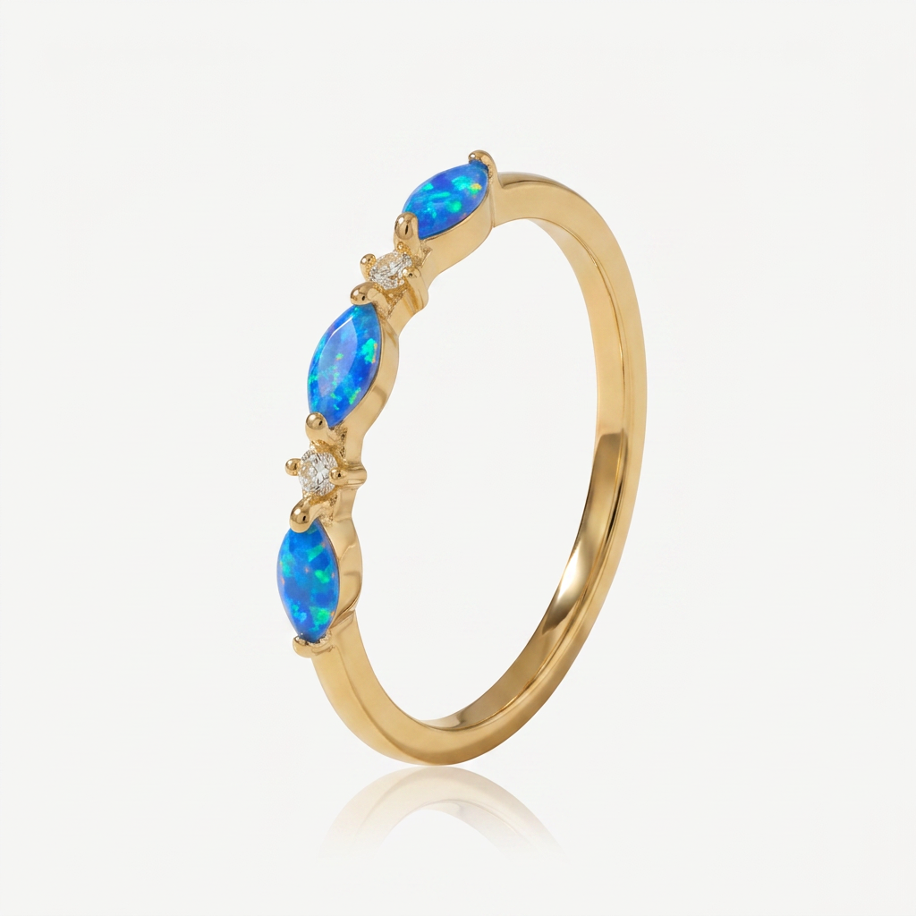 Gold Stacking Ring with Birthstone