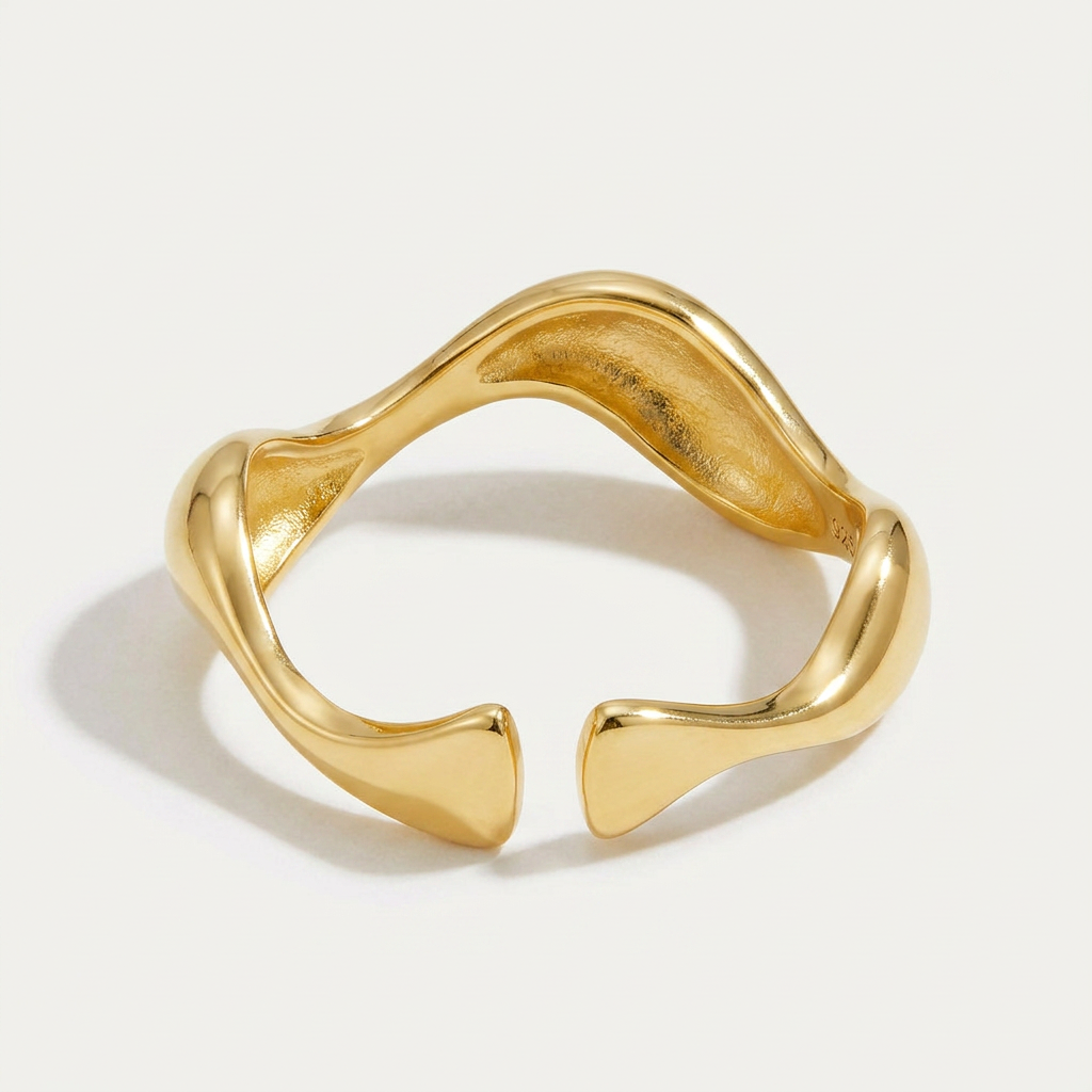 Wave Ring with Organic Open Shape