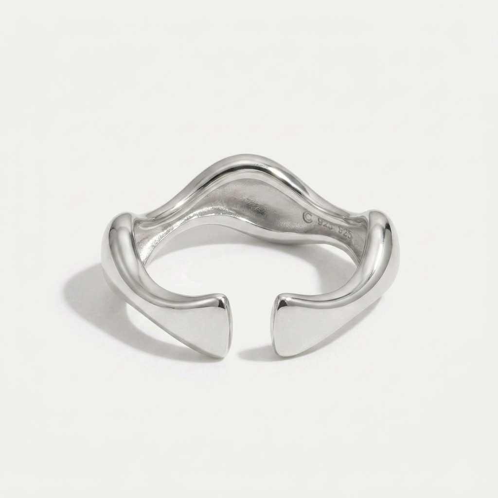 Wave Ring with Organic Open Shape
