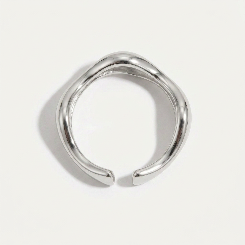 Wave Ring with Organic Open Shape