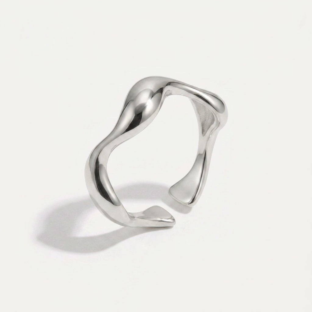 Wave Ring with Organic Open Shape