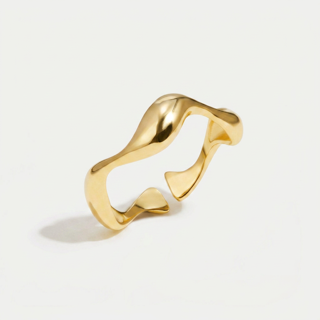 Wave Ring with Organic Open Shape