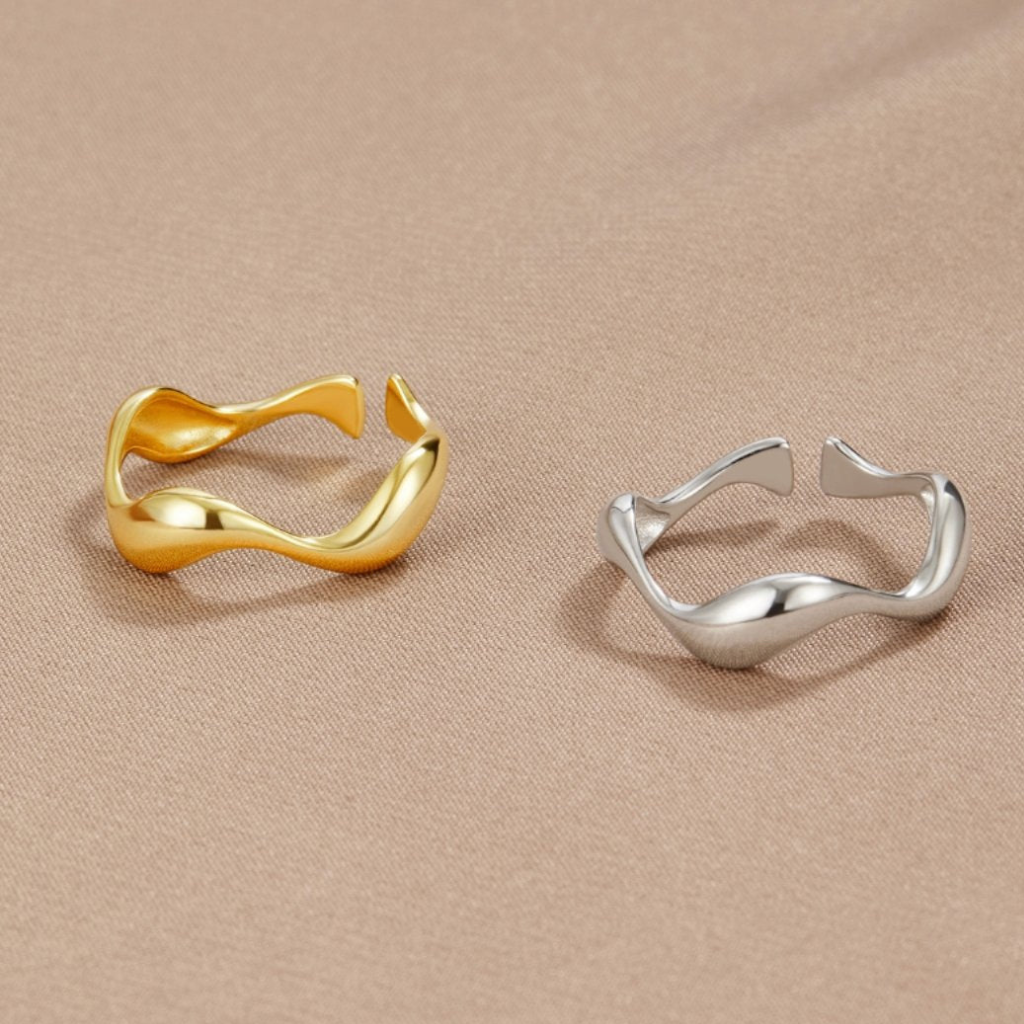 Wave Ring with Organic Open Shape