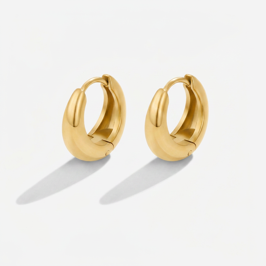Hoop Earrings with Rounded Shape