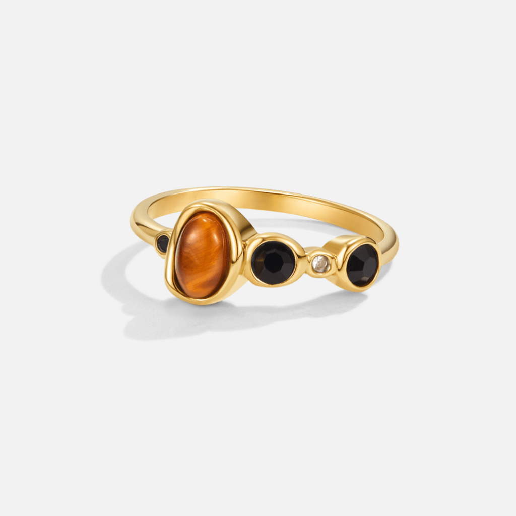 Crystal Ring with Mixed Stone Details