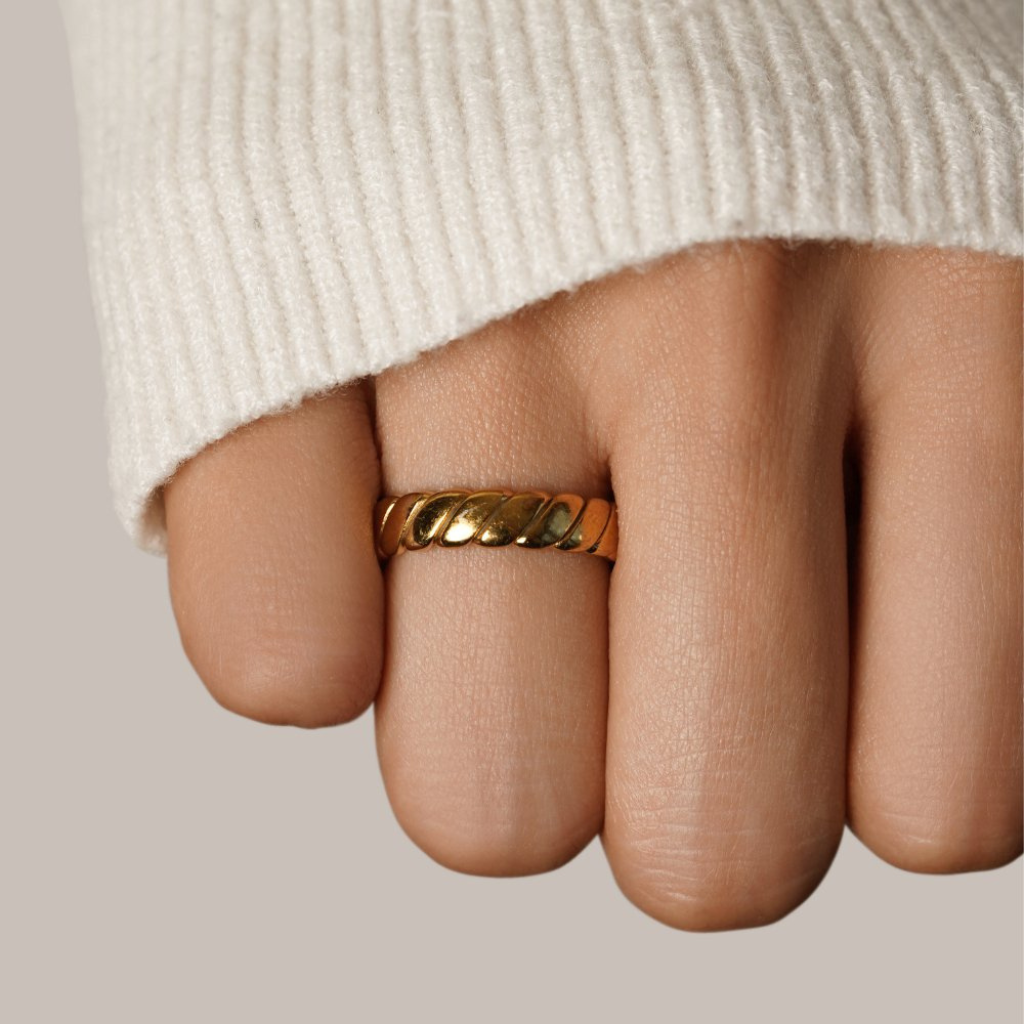 Gold Plated Twisted Infinity Ring
