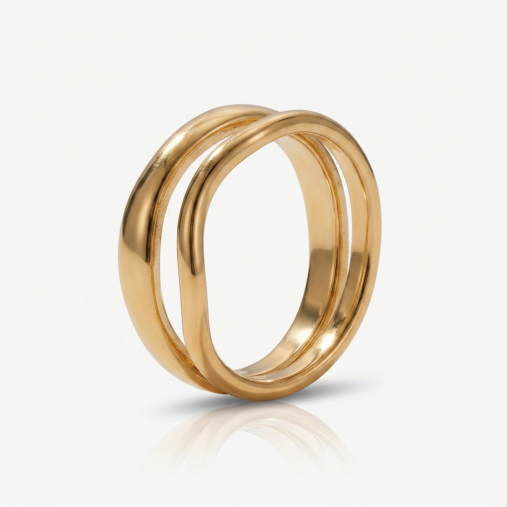 Ring Set with Organic Wave Bands