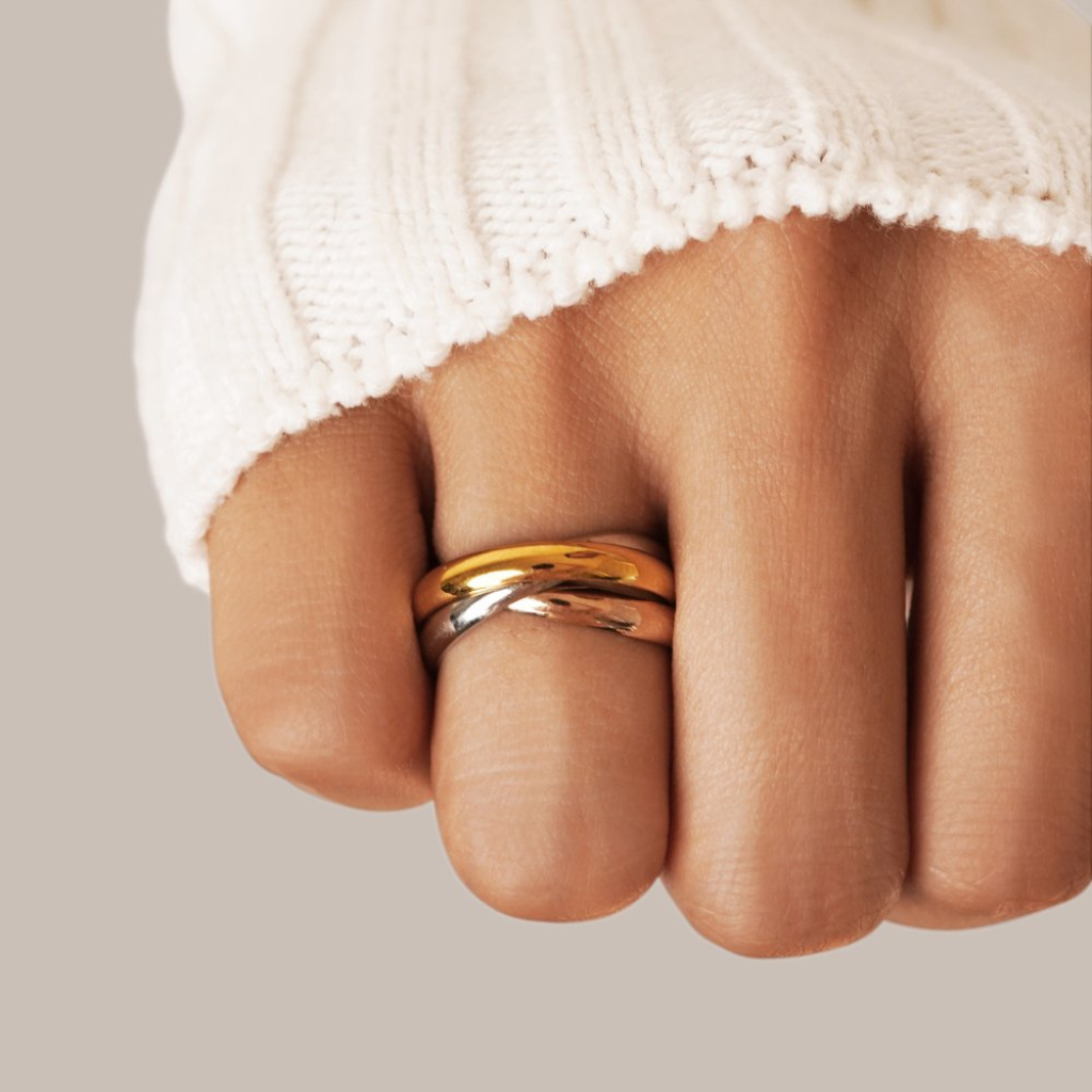 Multicolor Ring with Interlocked Bands