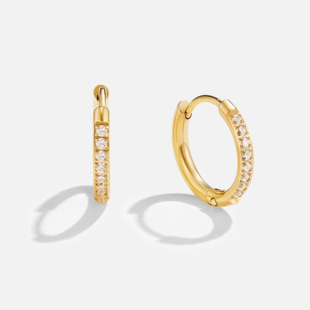 Hoop Earrings with Crystal Pavé Detail