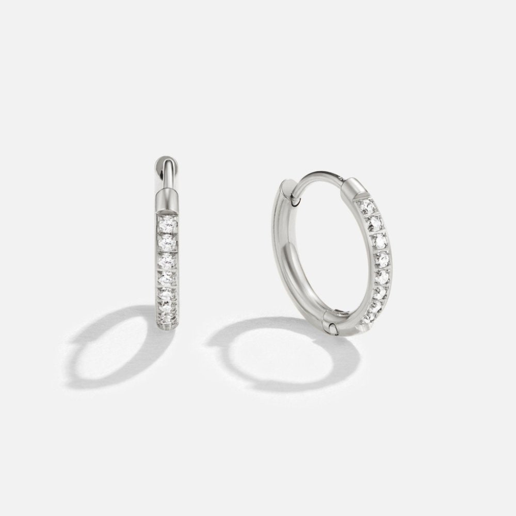Hoop Earrings with Crystal Pavé Detail
