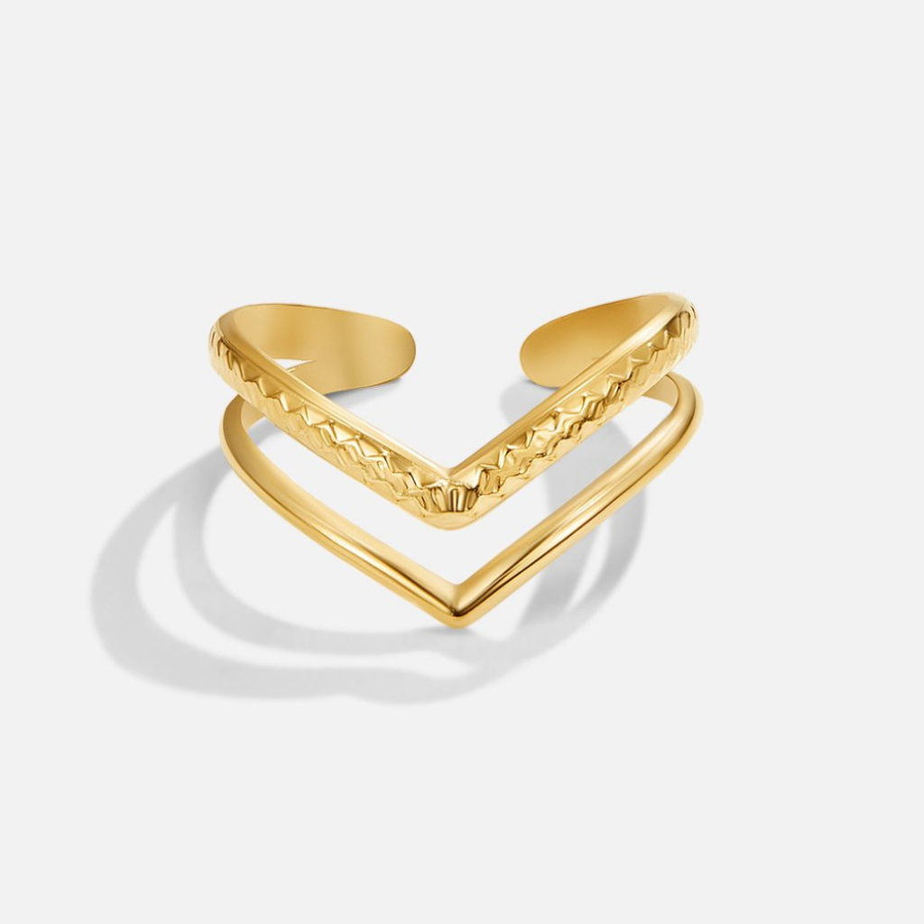 Wrap Ring with Layered Heart Design