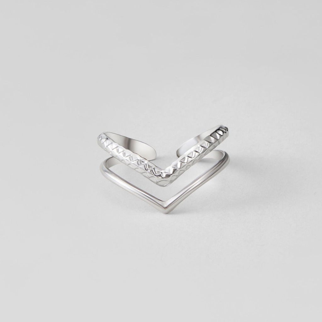Wrap Ring with Layered Heart Design