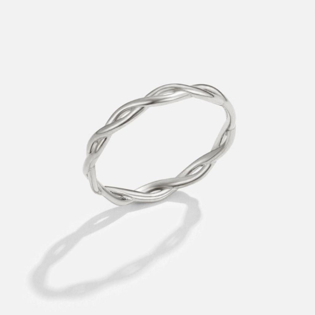 Twist Ring with Infinity Braided Design