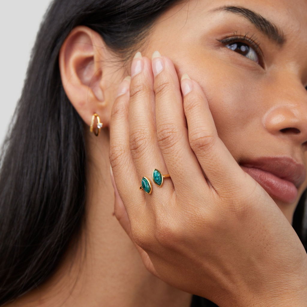 Wrap Ring with Jade Green Stone