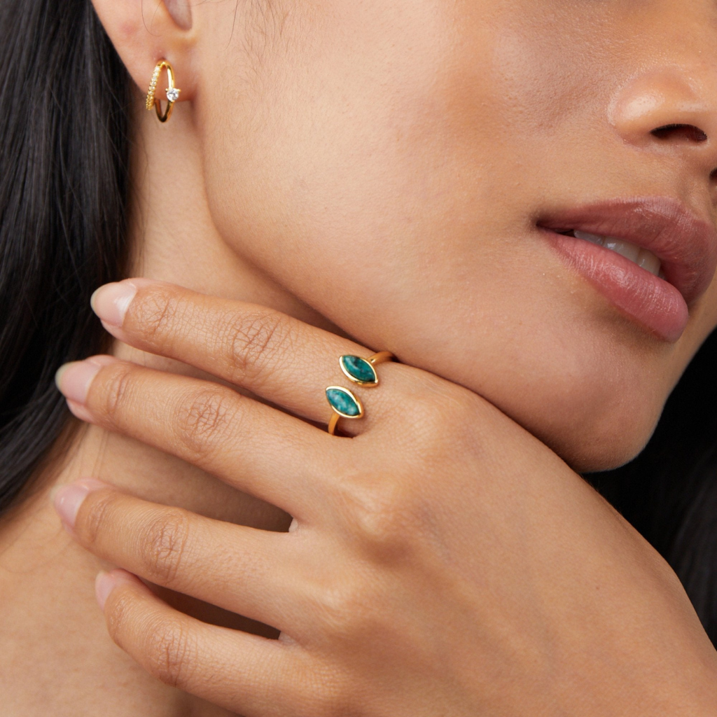 Wrap Ring with Jade Green Stone