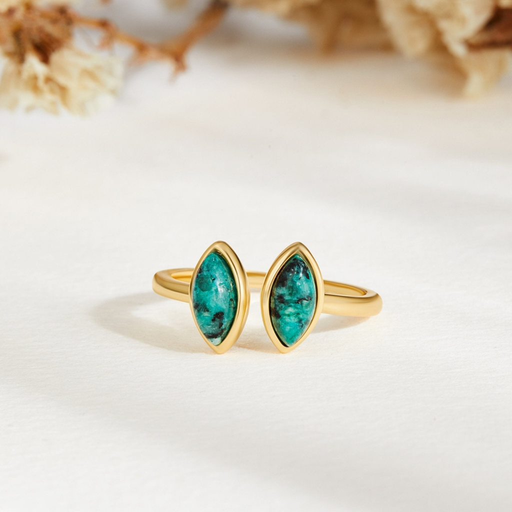 Wrap Ring with Jade Green Stone