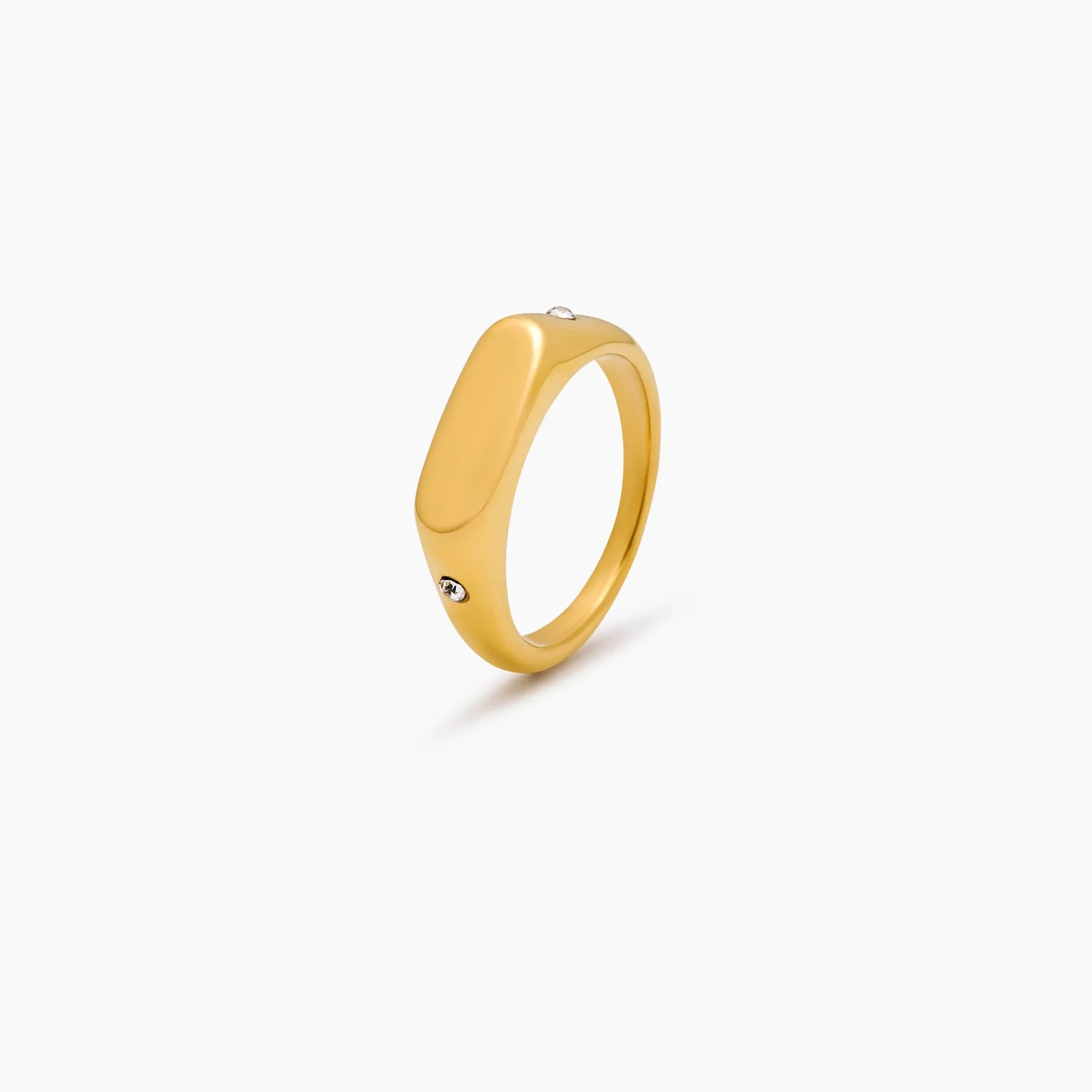 Gold Twin Star Signet Ring