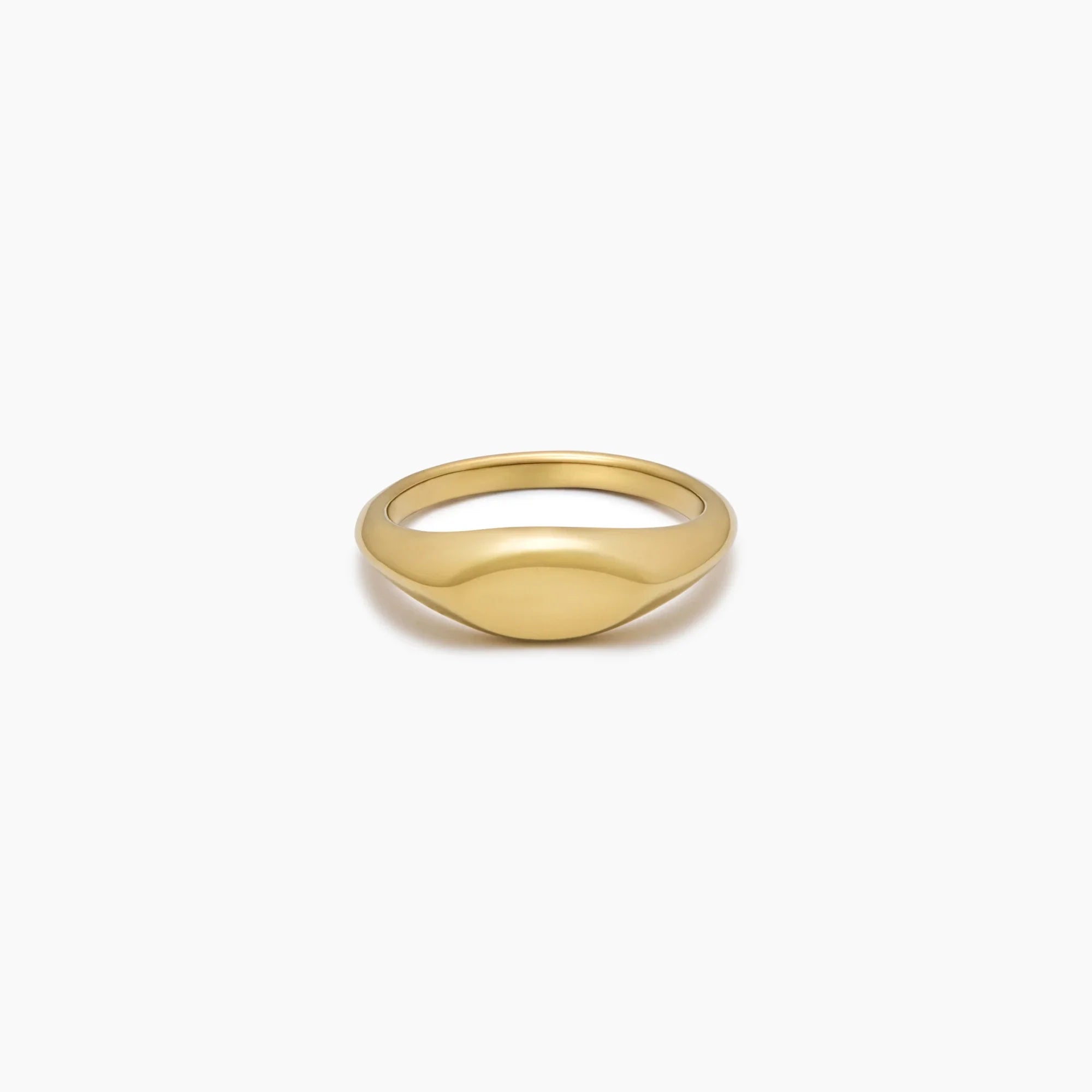 Gold Signet Ring with Flat Top Band