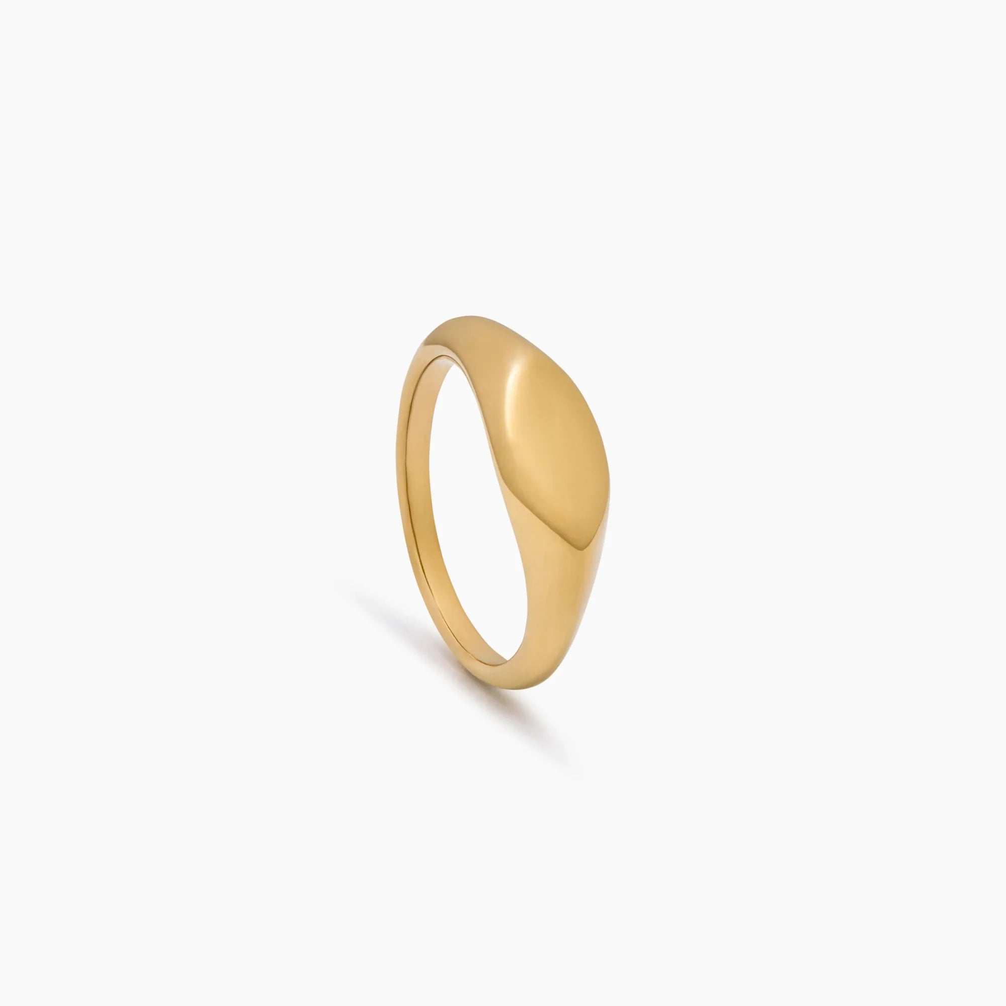 Gold Signet Ring with Flat Top Band
