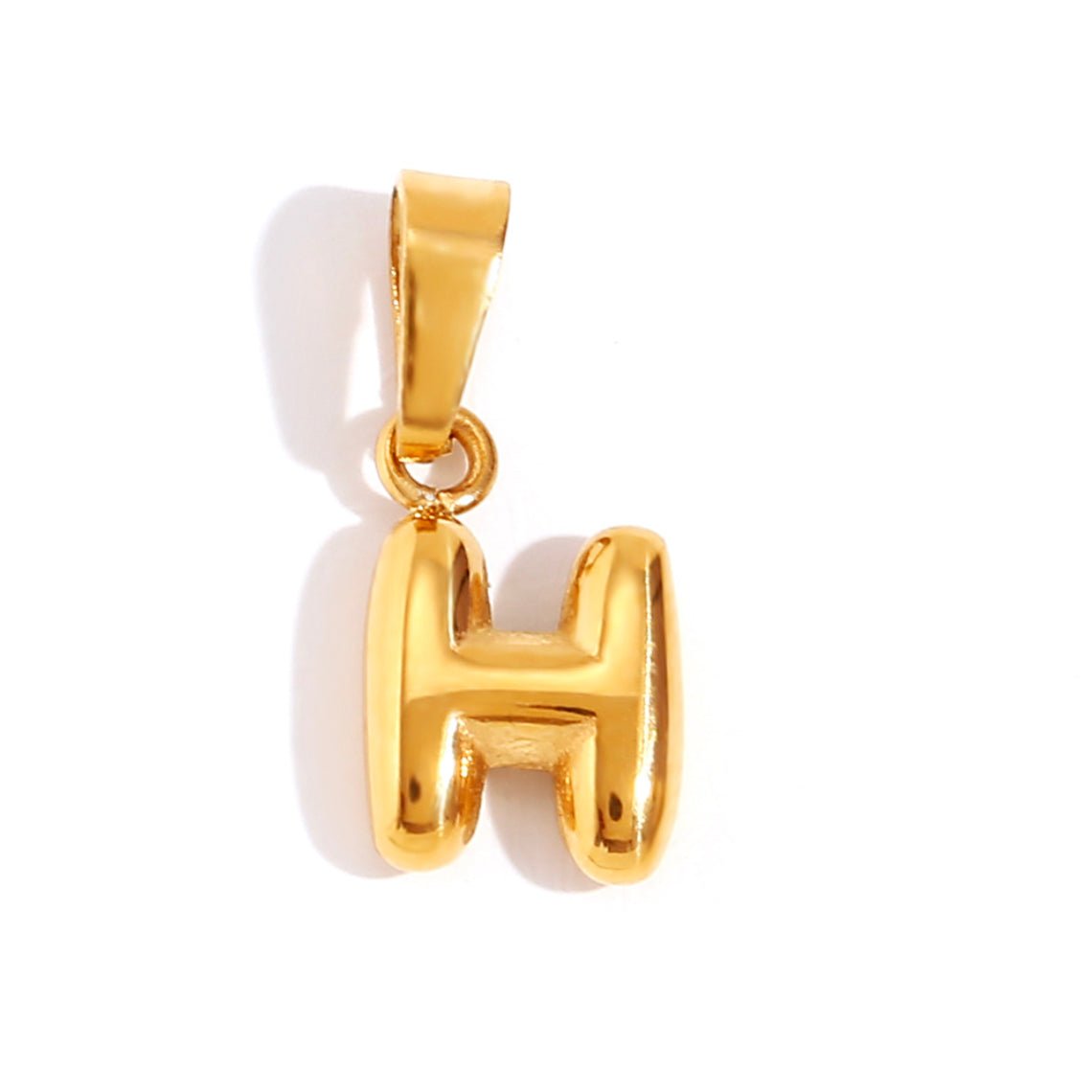 Gold Bubble Letter Necklace