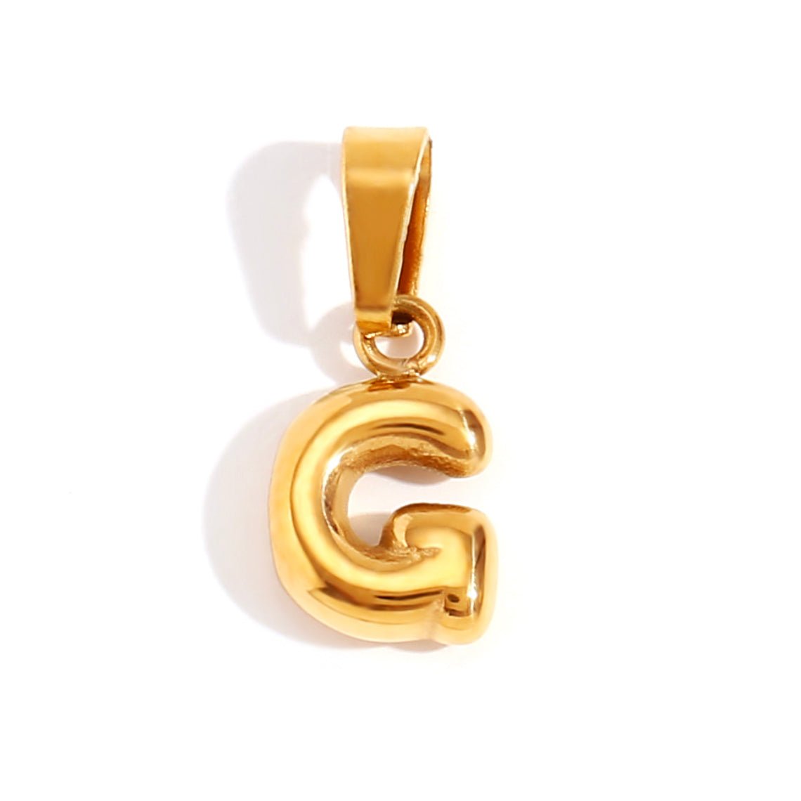 Gold Bubble Letter Necklace