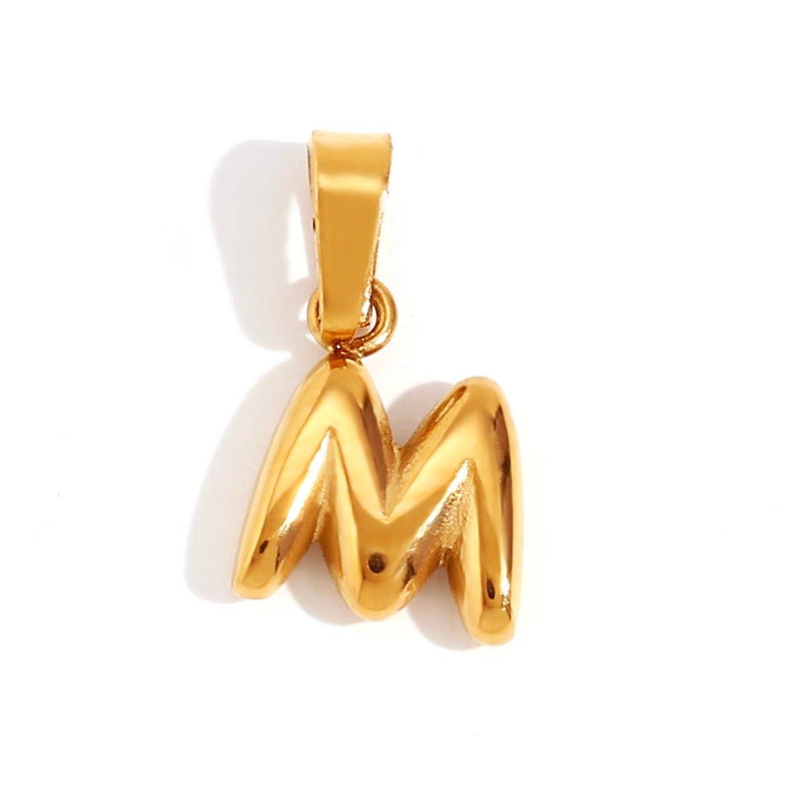 Gold Bubble Letter Necklace