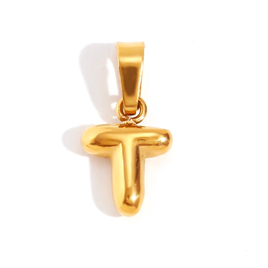 Gold Bubble Letter Necklace