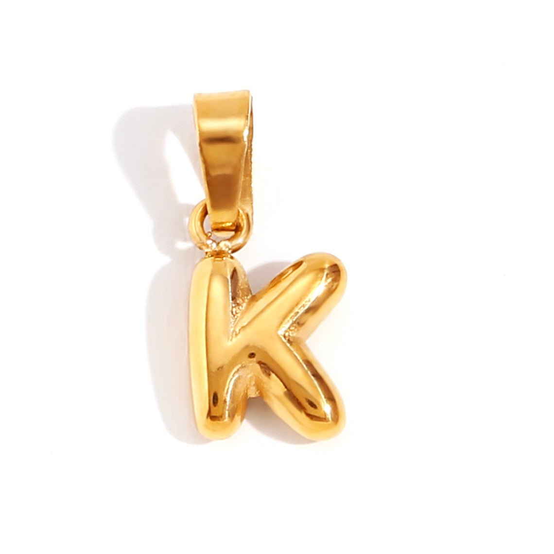 Gold Bubble Letter Necklace