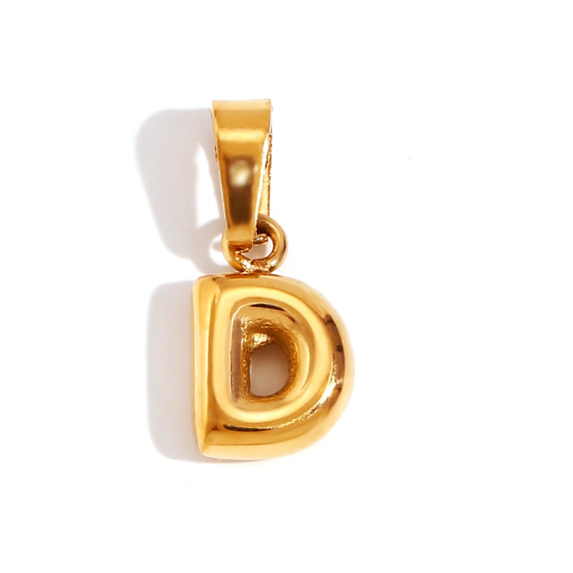 Gold Bubble Letter Necklace