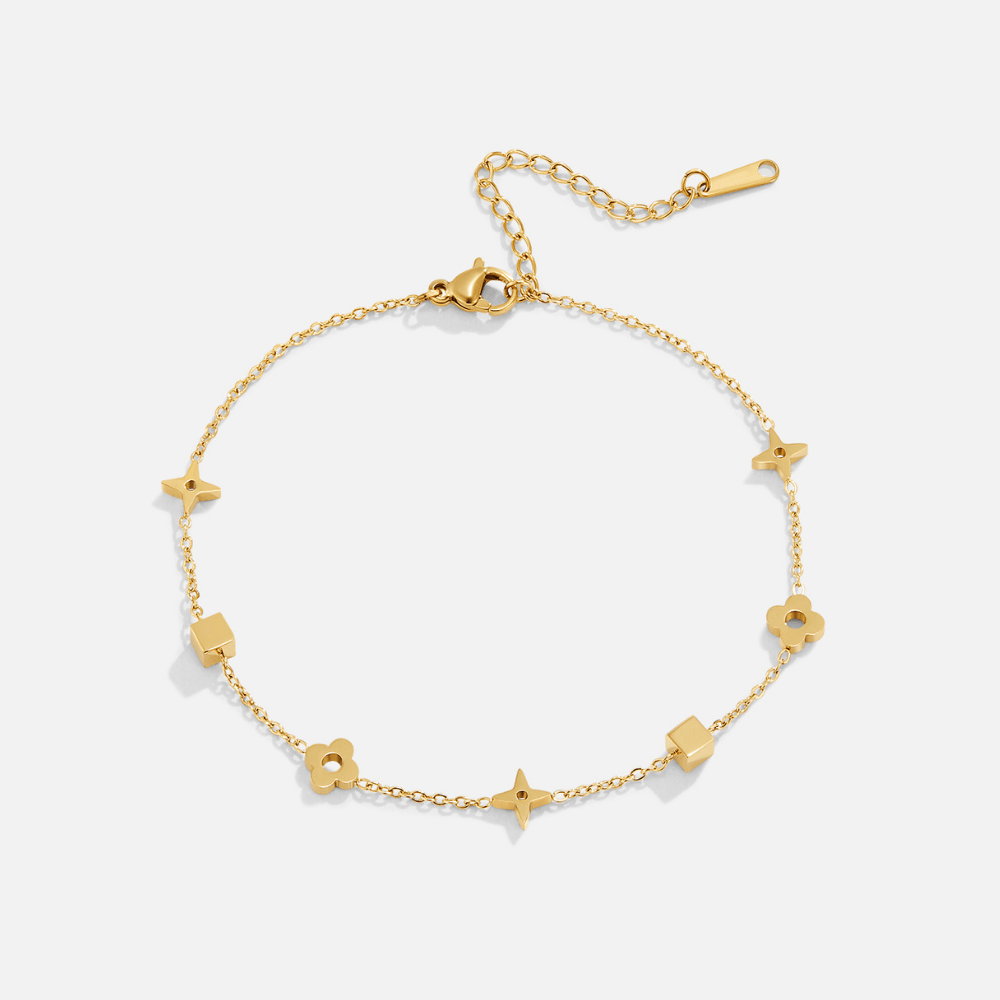 Gold Anklet with Delicate Chain