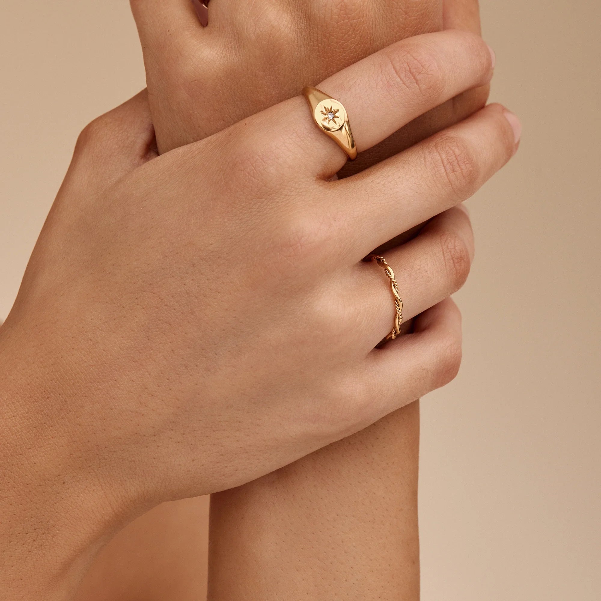 Gold Twisted Band Ring