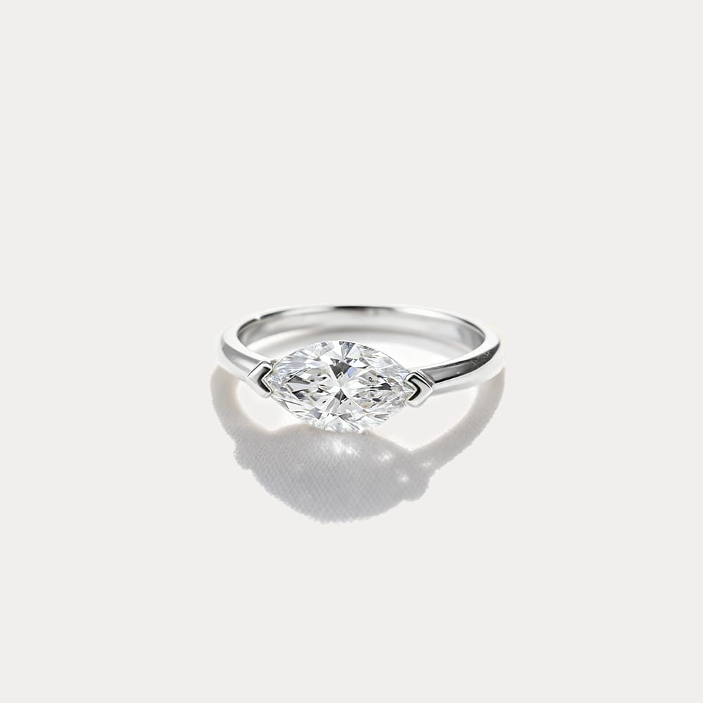 Gold Marquise Ring with Star Detail