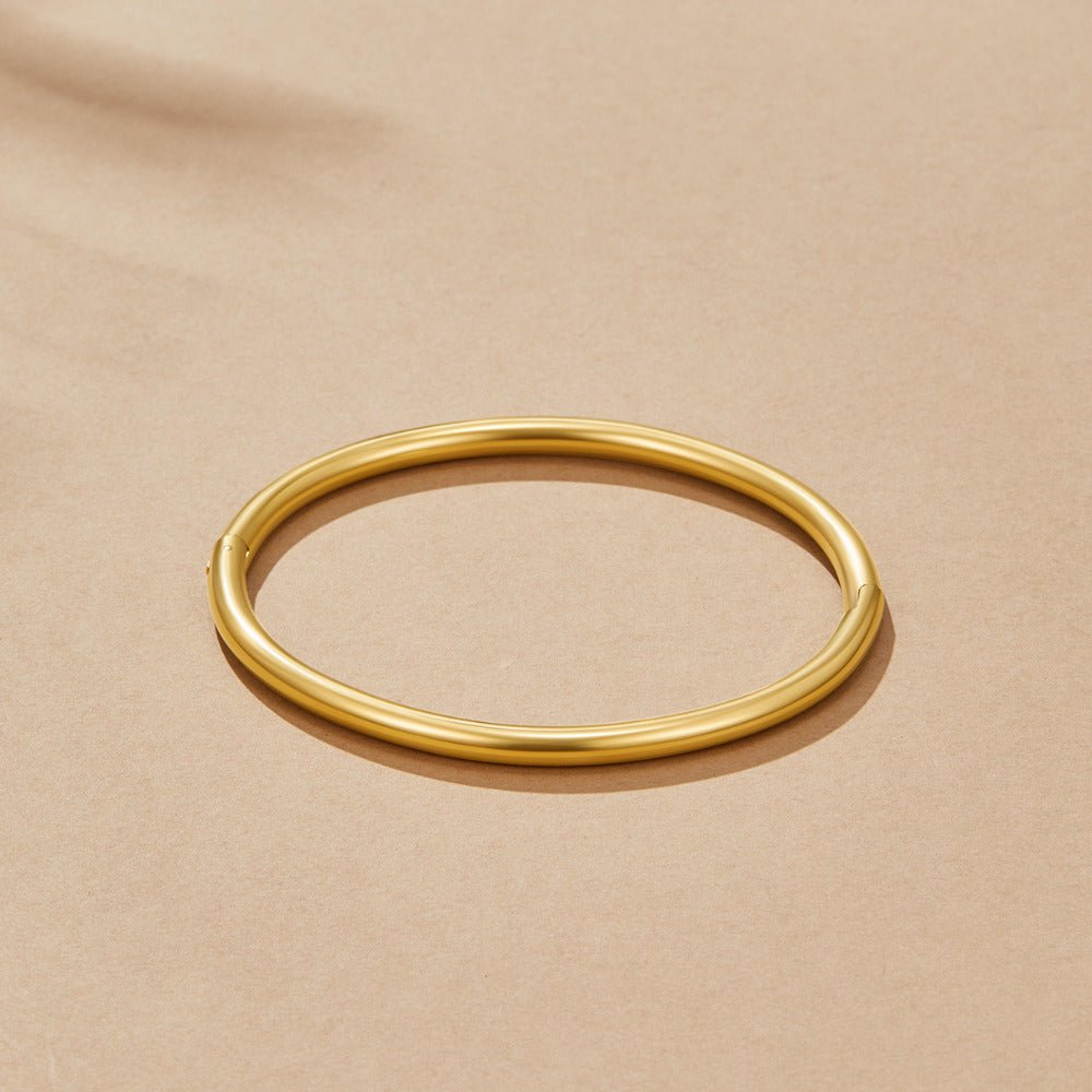 Gold Bangle Bracelet with Smooth Finish