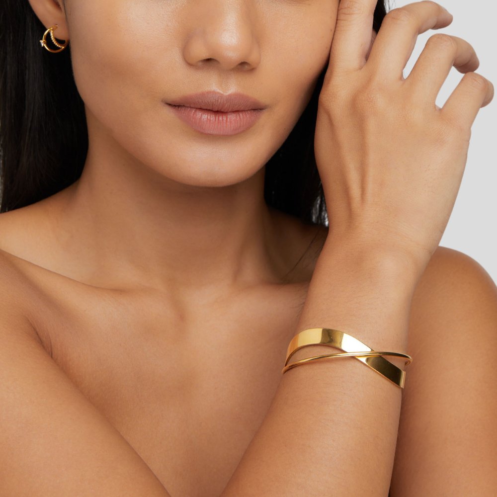 Gold Bangle with Smooth Polished Finish