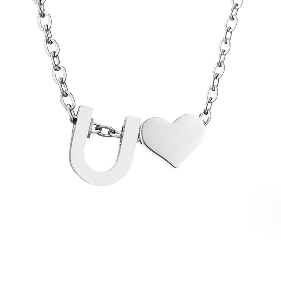 Silver Necklace with Forever Love Letter Pendant