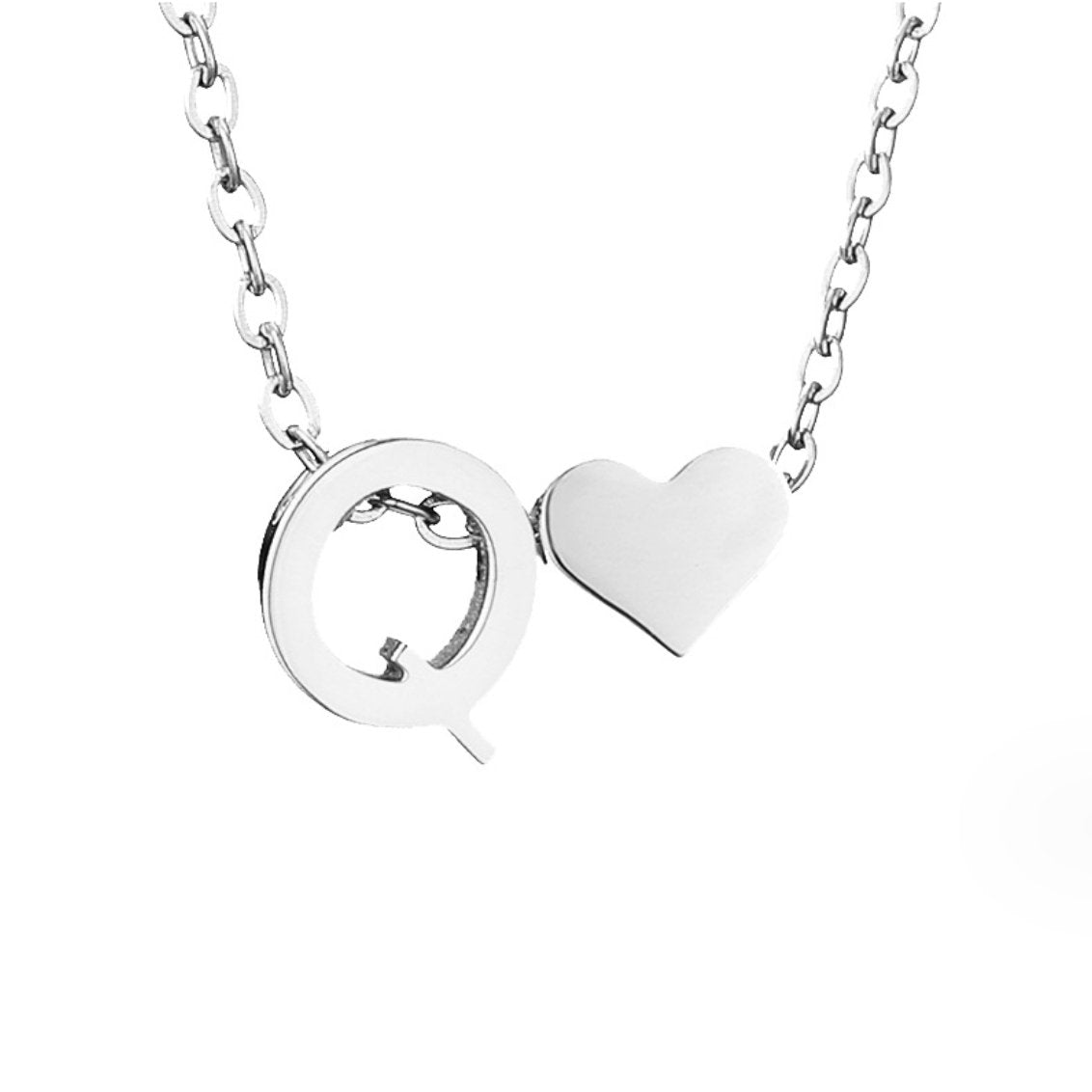 Silver Necklace with Forever Love Letter Pendant