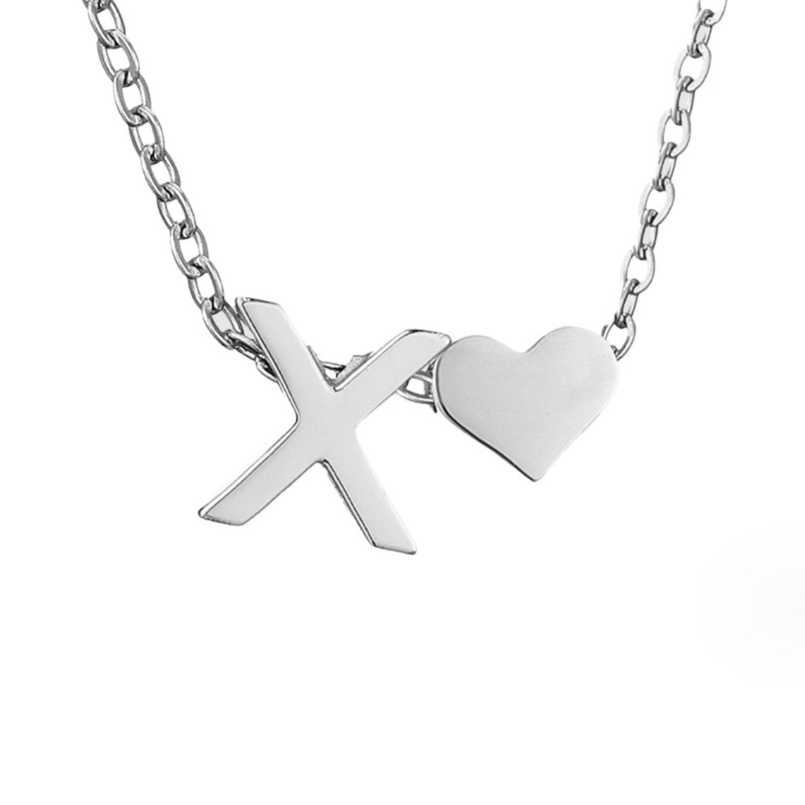 Silver Necklace with Forever Love Letter Pendant