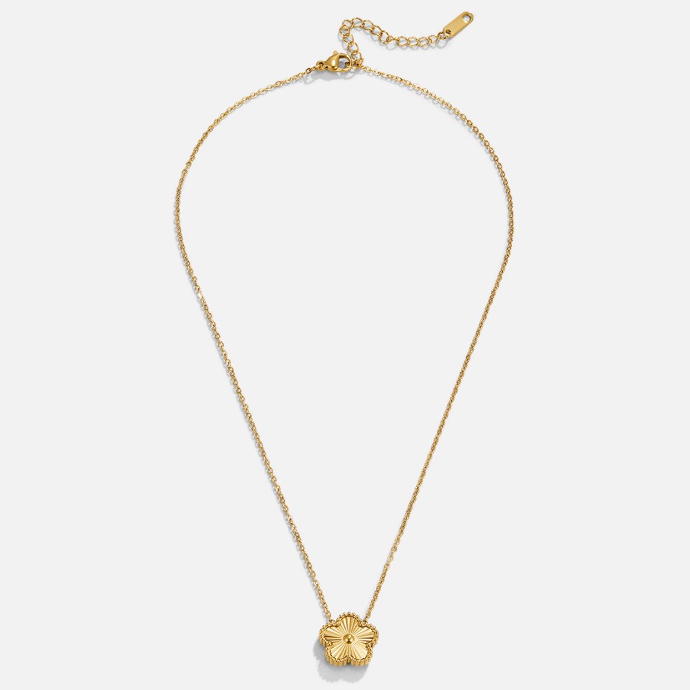 Gold Clover Pendant Necklace with Delicate Chain