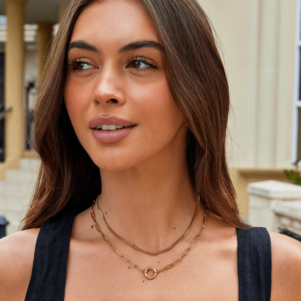 Gold Crystal Pendant Necklace